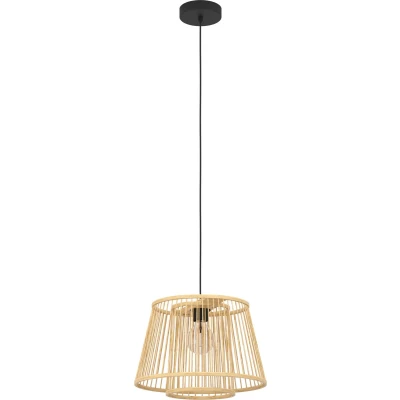 Afbeelding van EGLO Hykeham Hanglamp E27 Ø 38 cm Staal/Bamboe Zwart/Bruin