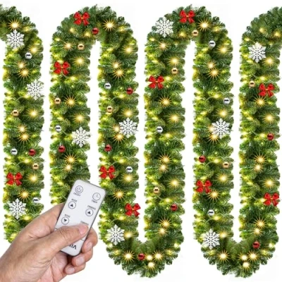 Afbeelding van Casaria Kerstguirlande 5m 80 LED&#039;s Afstandsbediening Warm wit