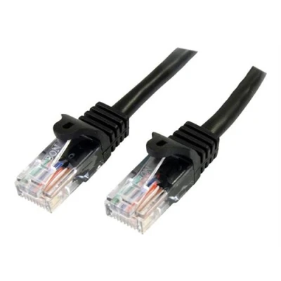 Image de StarTech.com Câble réseau Cat5e UTP sans crochet de 3 m Cordon Ethernet RJ45 anti accroc patch M/M noir raccordement RJ 45 (M) pour CAT 5e