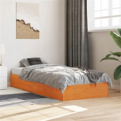 Image de vidaXL Cadre de lit sans matelas cire marron 90x190 cm bois pin massif
