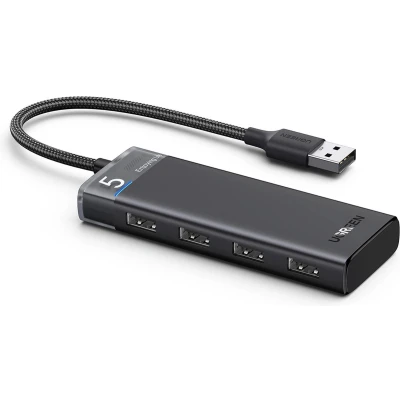 Afbeelding van Ugreen CM653 HUB met 4 USB A poorten en voedingskabel zwart