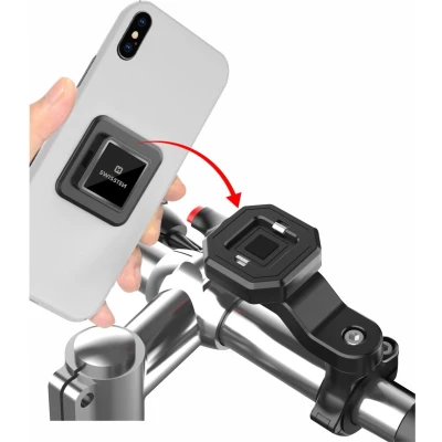 Afbeelding van Swissten Easy Lock Telefoonhouder voor Fiets, Scooter &amp; Motor Zwart