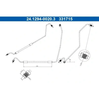 Afbeelding van Remslang ATE 24.1294 0020.3, voor o.a. RENAULT,