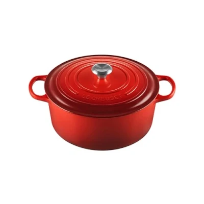 Image de Le Creuset Cocotte Signature en Fonte Émaillée avec Couvercle, Ø 30cm, Ronde, 8.4 L, 7.165 kg, Cerise, 21177300602430