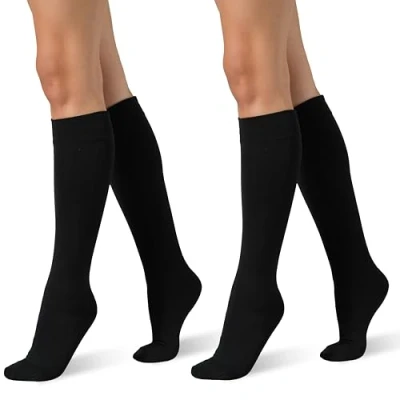 Afbeelding van NOLOGO 2 paar thermosokken voor dames, winter, fleece, winterlaarzen, warm en lang, vrije tijd, thermische sokken, Zwart stuks