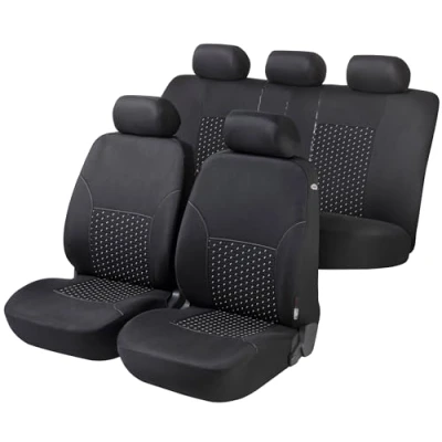 Afbeelding van WALSER DotSpot 11939 Stoelhoes Zwart/Grijs Polyester voor en achter VOLKSWAGEN: Polo V Hatchback, IV GOLF 6, FORD: FIESTA 6