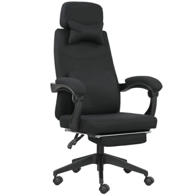 Afbeelding van Vinsetto Bureaustoel 62x68x127cm Polyester Zwart