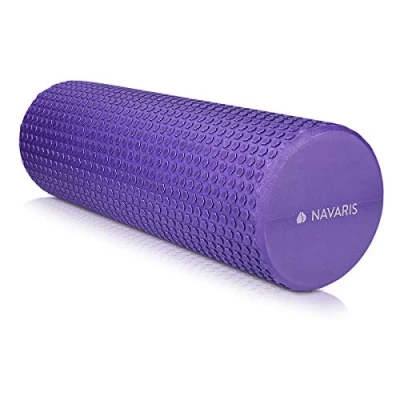 Afbeelding van Navaris foam roller 45 cm Voor pilates, yoga en oefeningen Massage met diameter 15 beginners gevorderden Violet