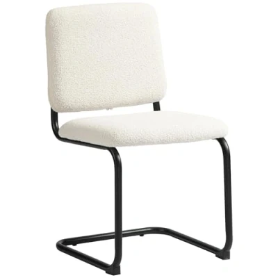 Afbeelding van HOMCOM Eetkamerstoel Polyester 48x55x85,5cm Wit