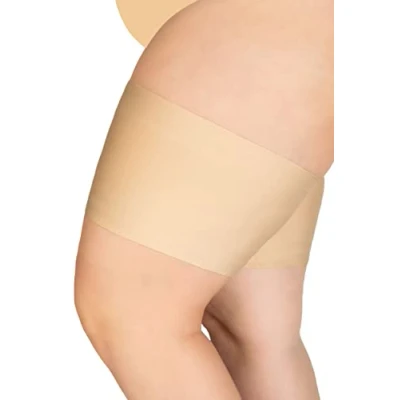 Afbeelding van Annes styling Thigh Bands dijbeenbeschermers van satijn voor dames (1 stuk), Natuurlijk.