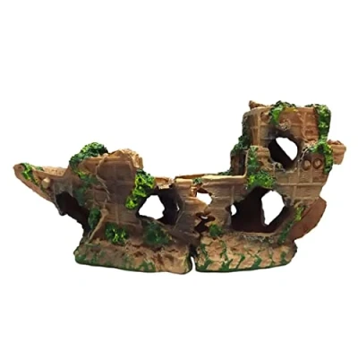 Afbeelding van Duvoplus Aquariumdecoratie Vissen Decoratie Scheepswrak 22,5x7,5x12,5cm 1st