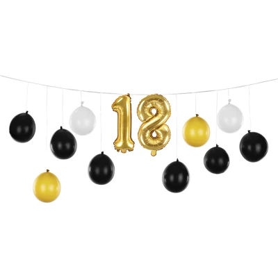Afbeelding van Ballonslinger 18 jaar zwart goud
