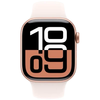 Afbeelding van Apple Watch S10 GPs + Cellular 42 Mm Aluminum Rose Gold Kast Light Blush Sport Band S/m (mwxa3qf/a)
