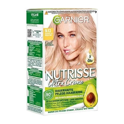 Image de Garnier Nutrisse Ultra Crème Coloration pour cheveux 9.12 Blond nacré très clair avec couverture jusqu&#039;à 100% des blancs