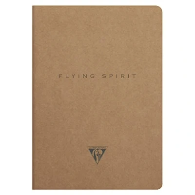 Image de Carnet piqûre textile Clairefontaine Flying Spirit Kraft A5 96 pages Marron