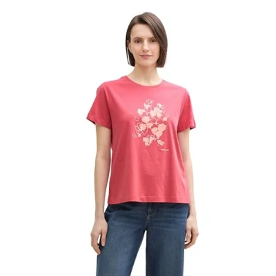Image de TOM TAILOR T shirt pour femme, 11016 Berry Red, M