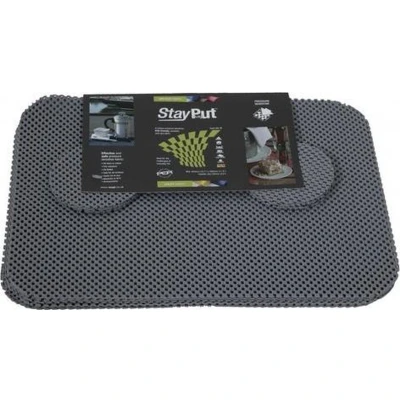 Afbeelding van Placemat en onderzetter set grijs StayPut