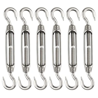 Afbeelding van Set van 6 kabelspanners M4 roestvrij staal 304 verstelbare draadspanner haken en voor kabelspanner
