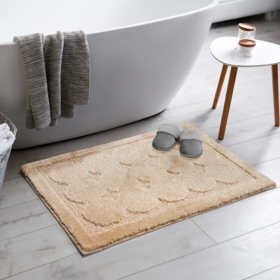 Afbeelding van Badmat Toiletmat Beige Antislip Wasbaar Waterabsorberend 50x80 cm