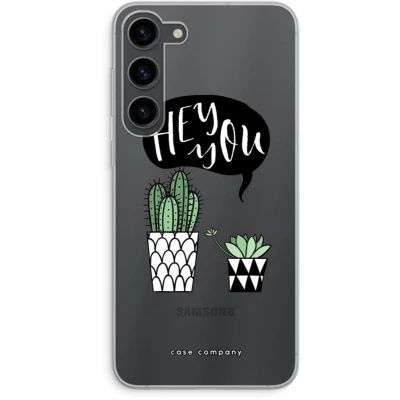 Afbeelding van Case Company® hoesje geschikt voor Samsung Galaxy S23 Plus Hey you cactus Soft Cover Telefoonhoesje Bescherming aan alle Kanten en Schermrand