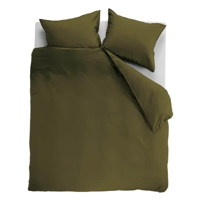 Afbeelding van Ambiante Cotton Uni dekbedovertrek Lits Jumeaux 240x200/220 Olijfgroen