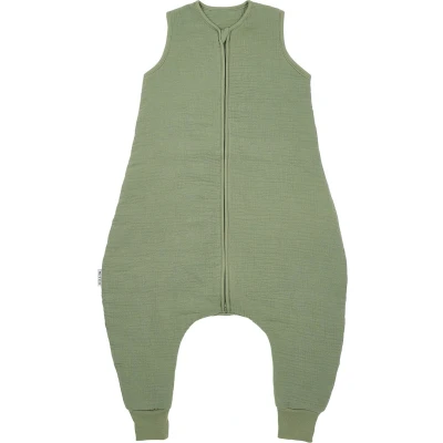 Afbeelding van Meyco baby Uni winter slaapoverall jumper pre washed hydrofiel olive green 80cm