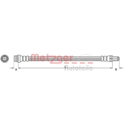 Afbeelding van METZGER 4110796 Remslang 392 VOLVO: XC70 II Estate, V70 3, FORD: MONDEO 4 Turnier, S Max Mk1