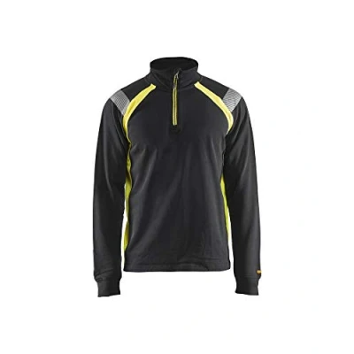 Afbeelding van Blaklader Sweatshirt halve rits Visible 3432 1158 Zwart/High Vis Geel