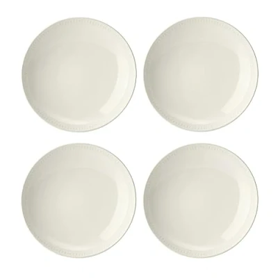 Afbeelding van Mikasa Cranborne 4 delige pastakommen, servies voor 4, set van crèmekleurige aardewerken 24 cm grote eetkommen magnetron en vaatwasmachinebestendig