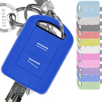 Afbeelding van Zachte siliconen autosleutelhoes, blauw, compatibel met Opel Combo C Corsa Meriva A Tigra TwinTop