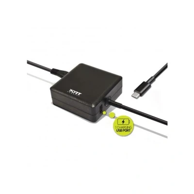 Image de Chargeur universel 65 Watts Noir Port Designs pour PC Portable