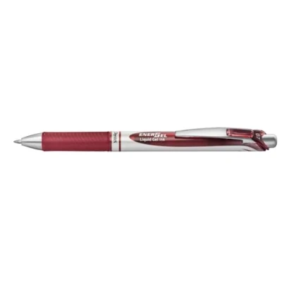 Afbeelding van Pentel EnerGel BL77 BGX Gel rollerball met drukmechanisme 0,7 mm diameter = 0,35 lijndikte, navulbaar, bordeauxrood