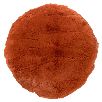 Afbeelding van Dutch Decor ZAYA Sierkussen 45 cm rond bontlook effen kleur Potters Clay oranje