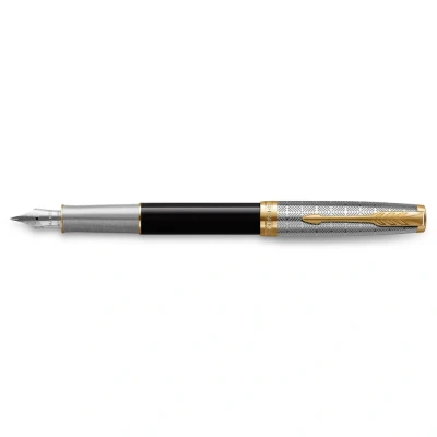 Afbeelding van Parker Sonnet Metal &amp; Black Lacquer GT FP F