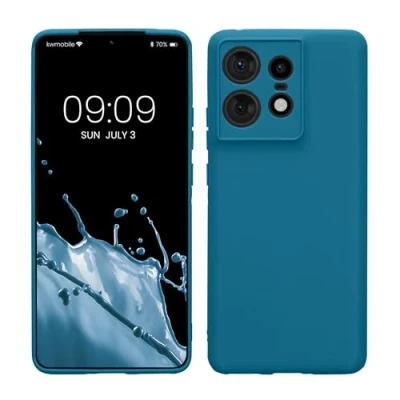 Afbeelding van kwmobile telefoonhoesje geschikt voor Motorola Edge 50 Pro Hoesje smartphone Precisie camera uitsnede In Caribisch blauw