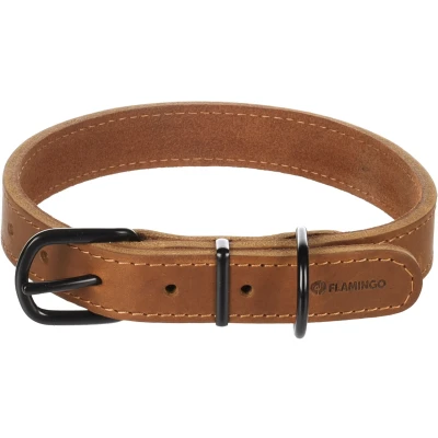Afbeelding van Leren halsband hond Montana cognac L