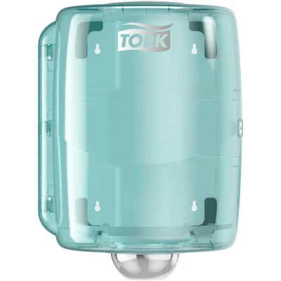 Image de TORK 653000 Distributeur de papier nettoyage combi en plastique blanc/turquoise W2