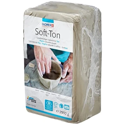 Afbeelding van GLOREX 6 8075 301 materiaal voor pottenbakken en boetseren Potklei 2,5 kg Wit