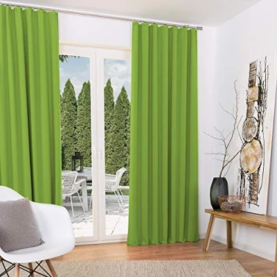 Afbeelding van Beautissu Set van 2 Isolerende Gordijnen met Plooiband Amelie TK Thermische Kant en Klaar Verduisterend 140x245cm Turquoise Koude Bescherming &amp; Warmte Isolerend