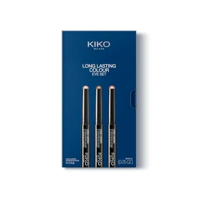 Image de KIKO Milano Long Lasting Colour Eye Set 01, Kit De 3 Ombres À Paupières En Sticks : Tenue 24 H, Sans Transfert