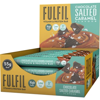 Afbeelding van Fulfil Salted Caramel, reep van 55 g, pak 15 stuks snoepgoed