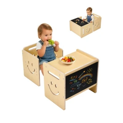Image de VEVOR Ensemble Table et Chaises pour Diversification Alimentaire Enfants Bébés
