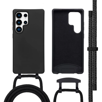 Afbeelding van imoshion Color Backcover met afneembaar koord MagSafe voor de Samsung Galaxy S25 Ultra Zwart