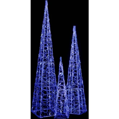 Afbeelding van Lichtkegelset decoratief LED 60/90/120 cm acryl blauw