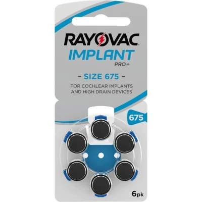 Afbeelding van Rayovac 675+ PR44 Cochlear Implant Pro Plus 10 pakjes 60 cochleair implantaat batterijen