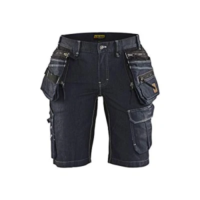 Afbeelding van Blaklader 7992 Dames Korte Werkbroek Denim Stretch Marineblauw/Zwart