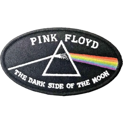 Afbeelding van Pink Floyd Dark Side Of The Moon Oval Black Border Patch Zwart