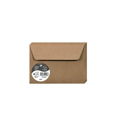 Afbeelding van Clairefontaine 29006C, verpakking met 20 zelfklevende enveloppen, formaat C6 (11,4 x 16,2 cm), 120 g/m², kraftpapier, uitnodiging voor evenementen en correspondentie, Pollen serie, glad premium papier