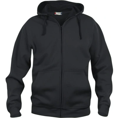 Afbeelding van Basic hoody full zip zwart 4xl