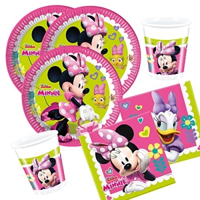 Afbeelding van Minnie Mouse 36 delige partyset Happy Helpers borden, bekers en servetten voor 8 kinderen